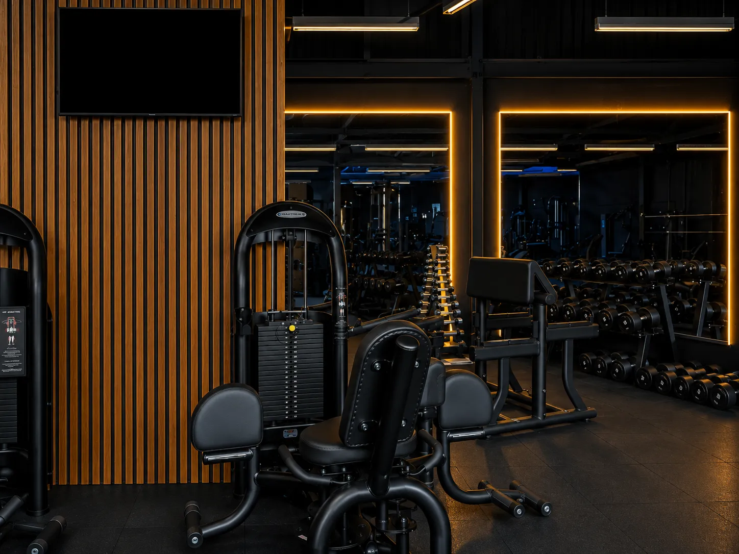 Resistance equipment and illuminated mirrors inside BodyFit